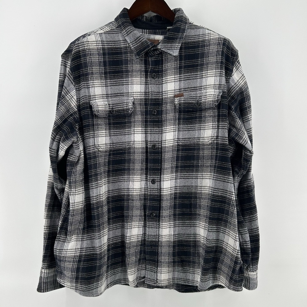 Orvis Shacket Mens 2XL Heavyweight Twill Flannel Plaid Shirt Jacket Cabin Rugged